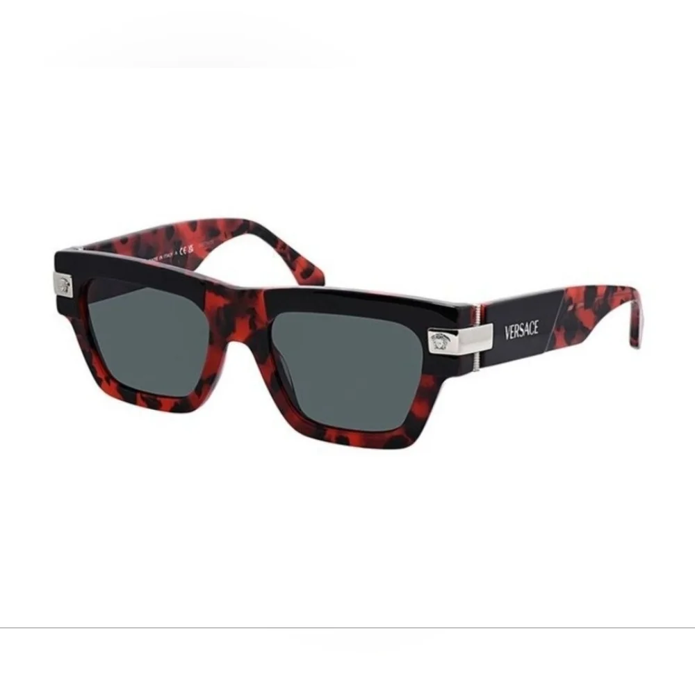 Versace (Unisex) VE4464 52mm Sunglasses Top Black /Red Havana (NWT)